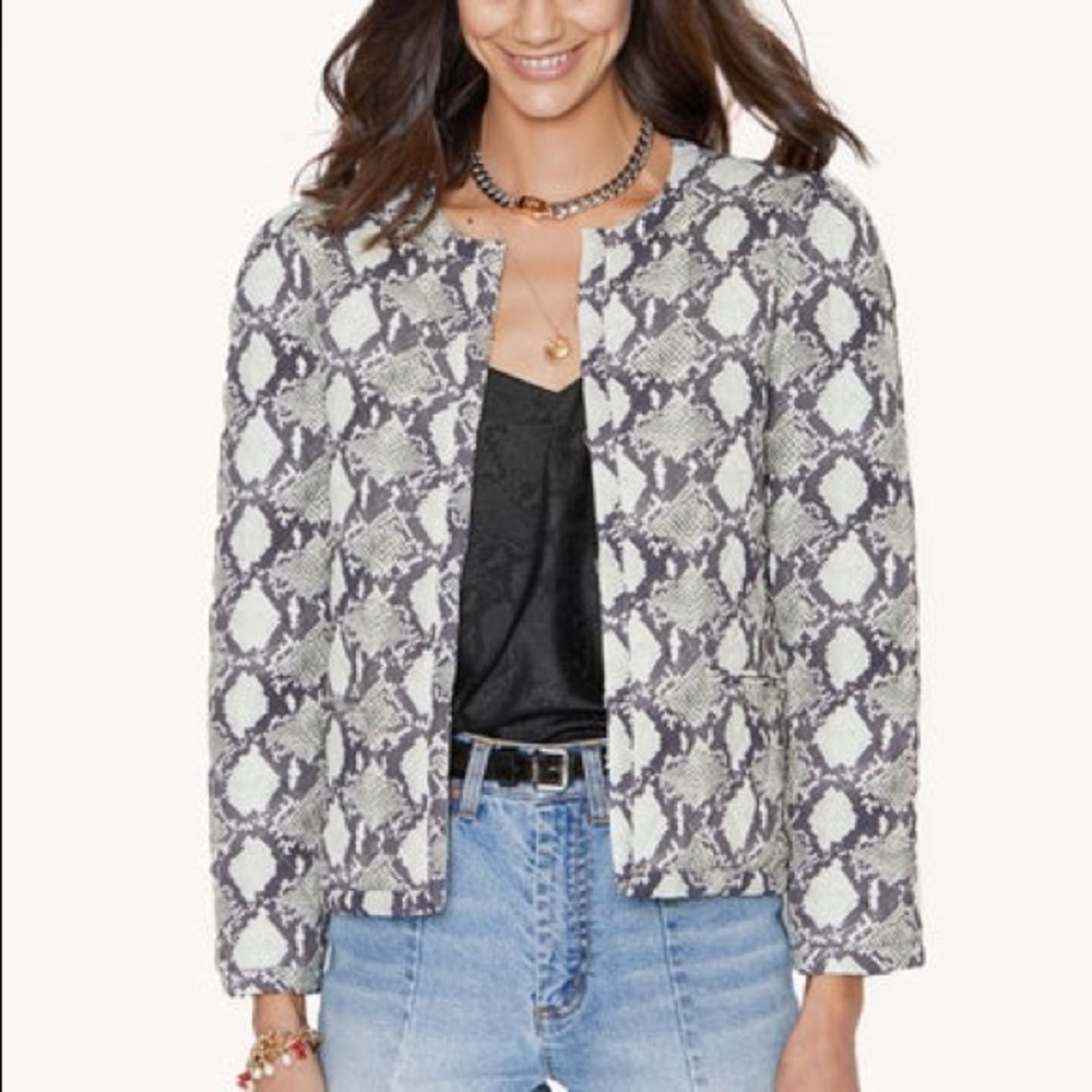 Rebecca Minkoff, snakeprint, waist jacket, sz XS